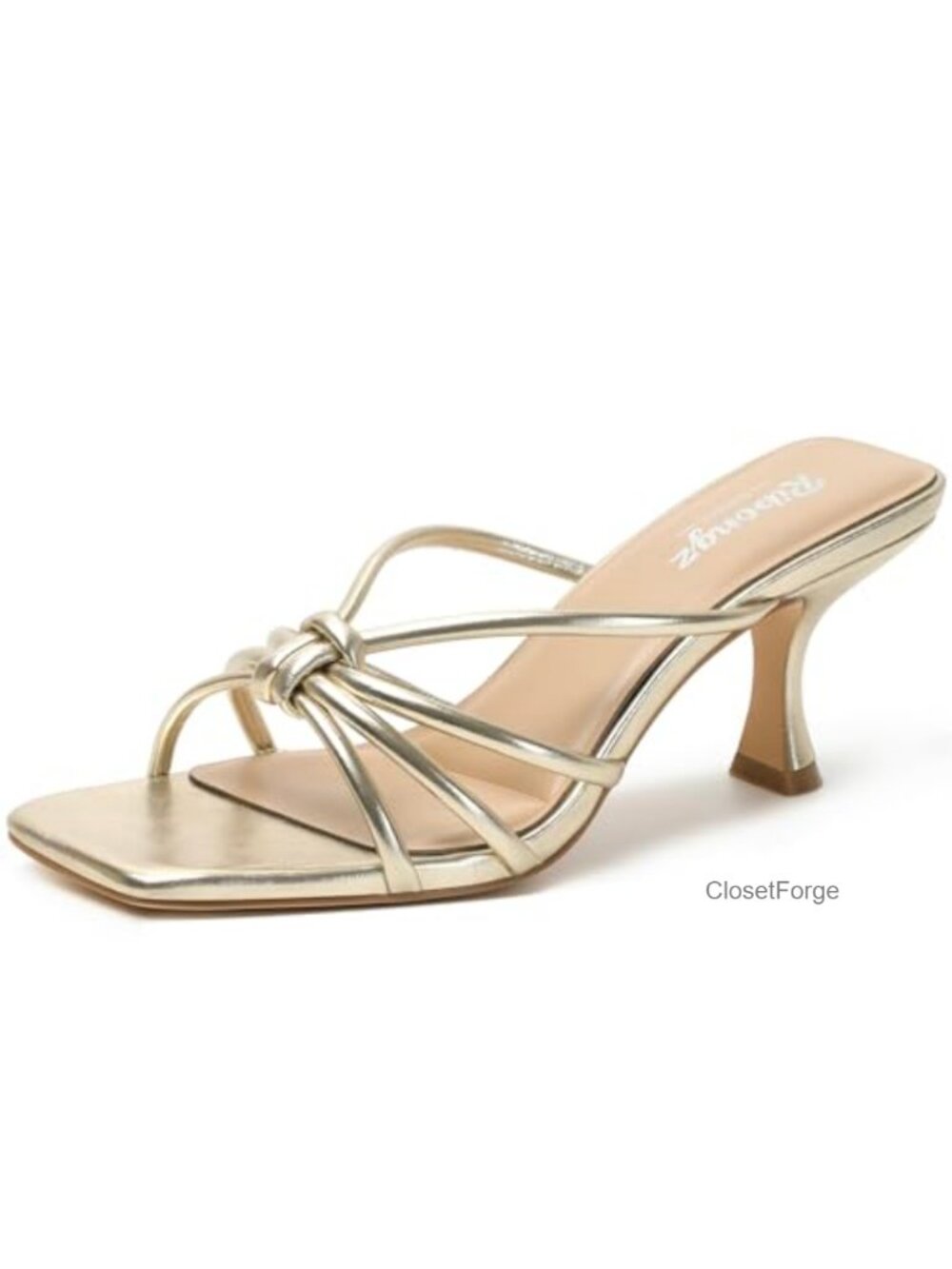 Kitten Heel Mule Sandals Square Toe Slip On Dressy
